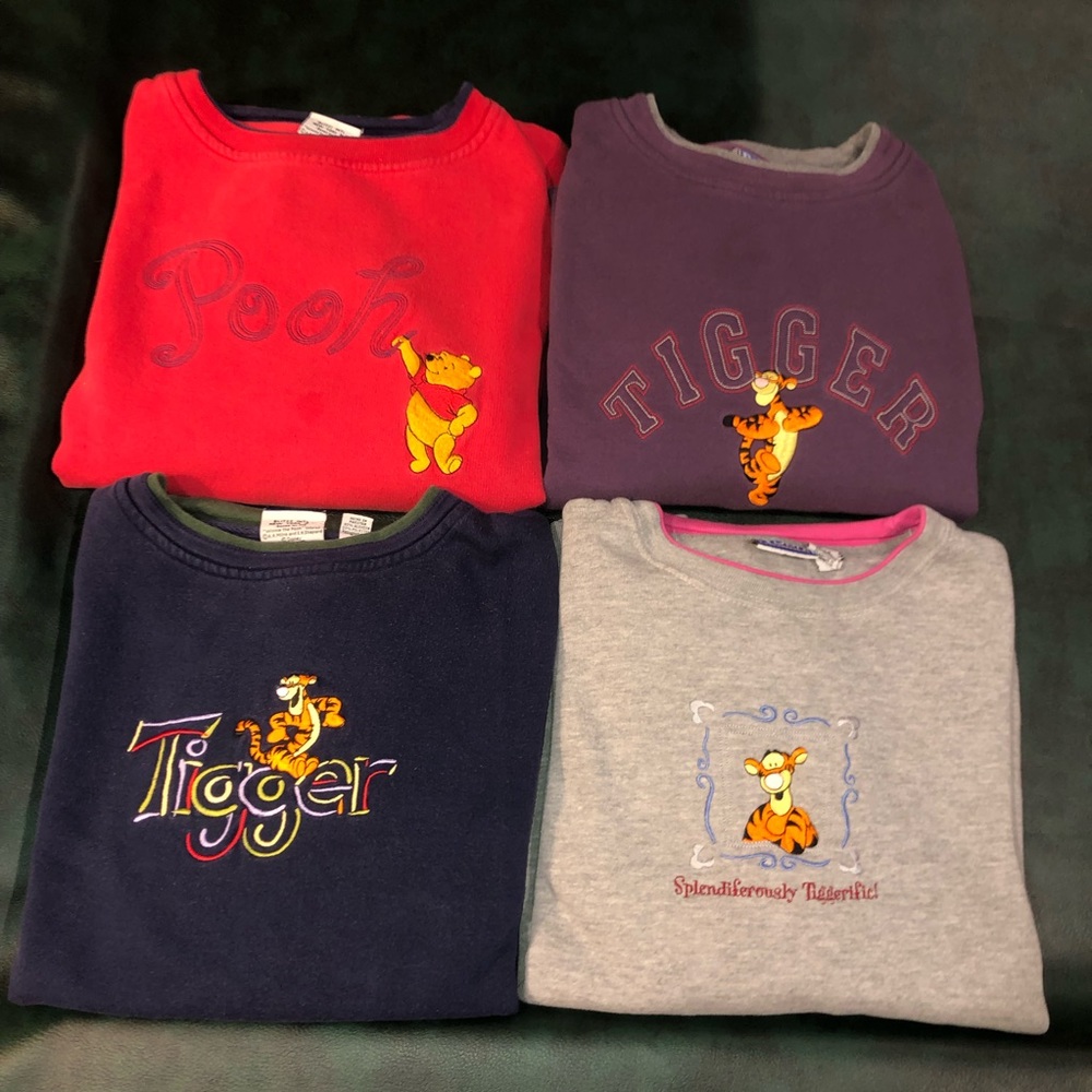 Lot of 4 Vintage Winnie the Pooh Sweatshirts Crew